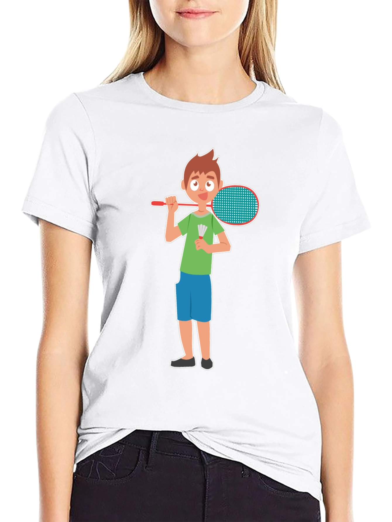 Badminton Boy Black T-Shirt