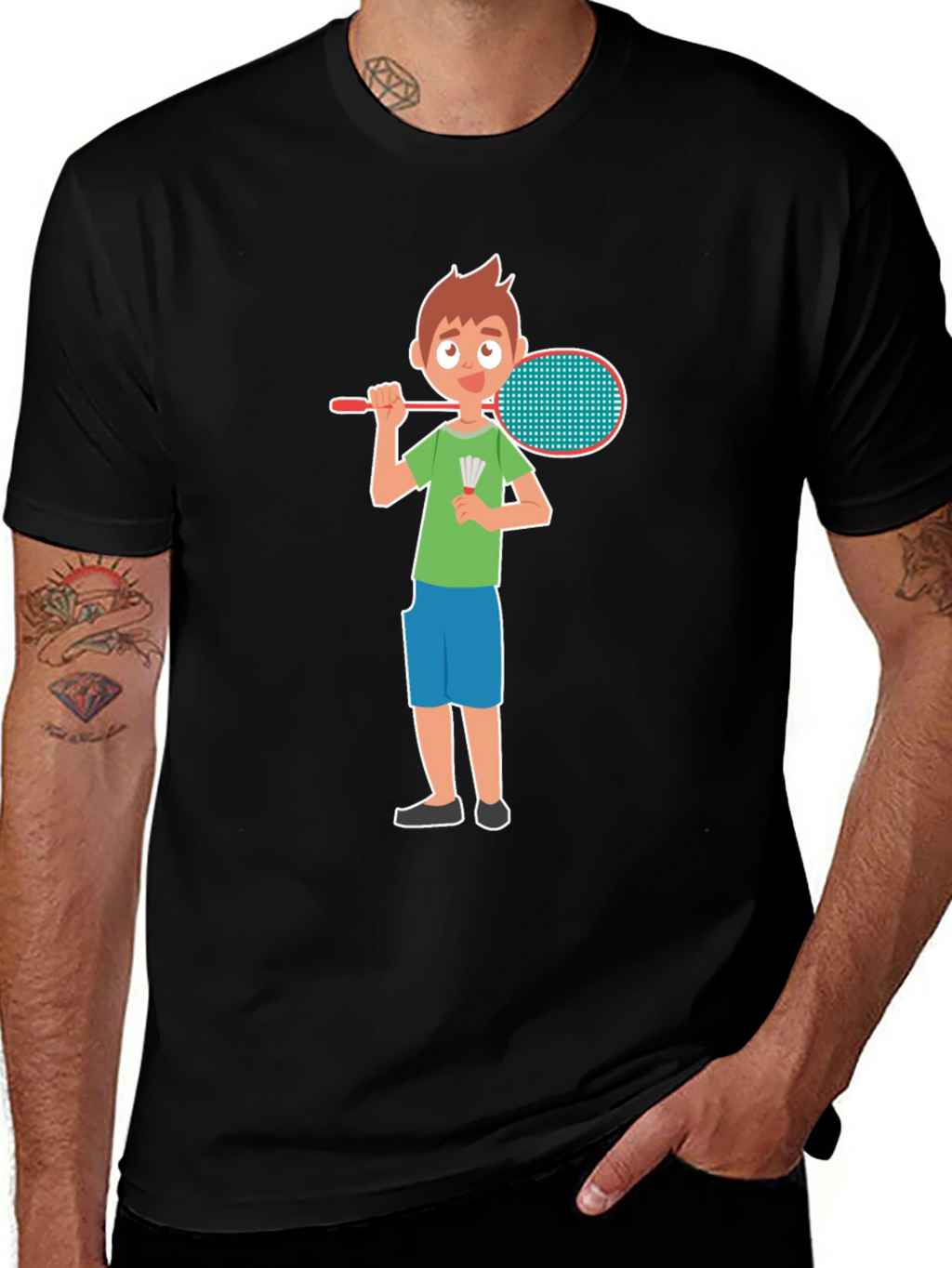 Badminton Boy Black T-Shirt