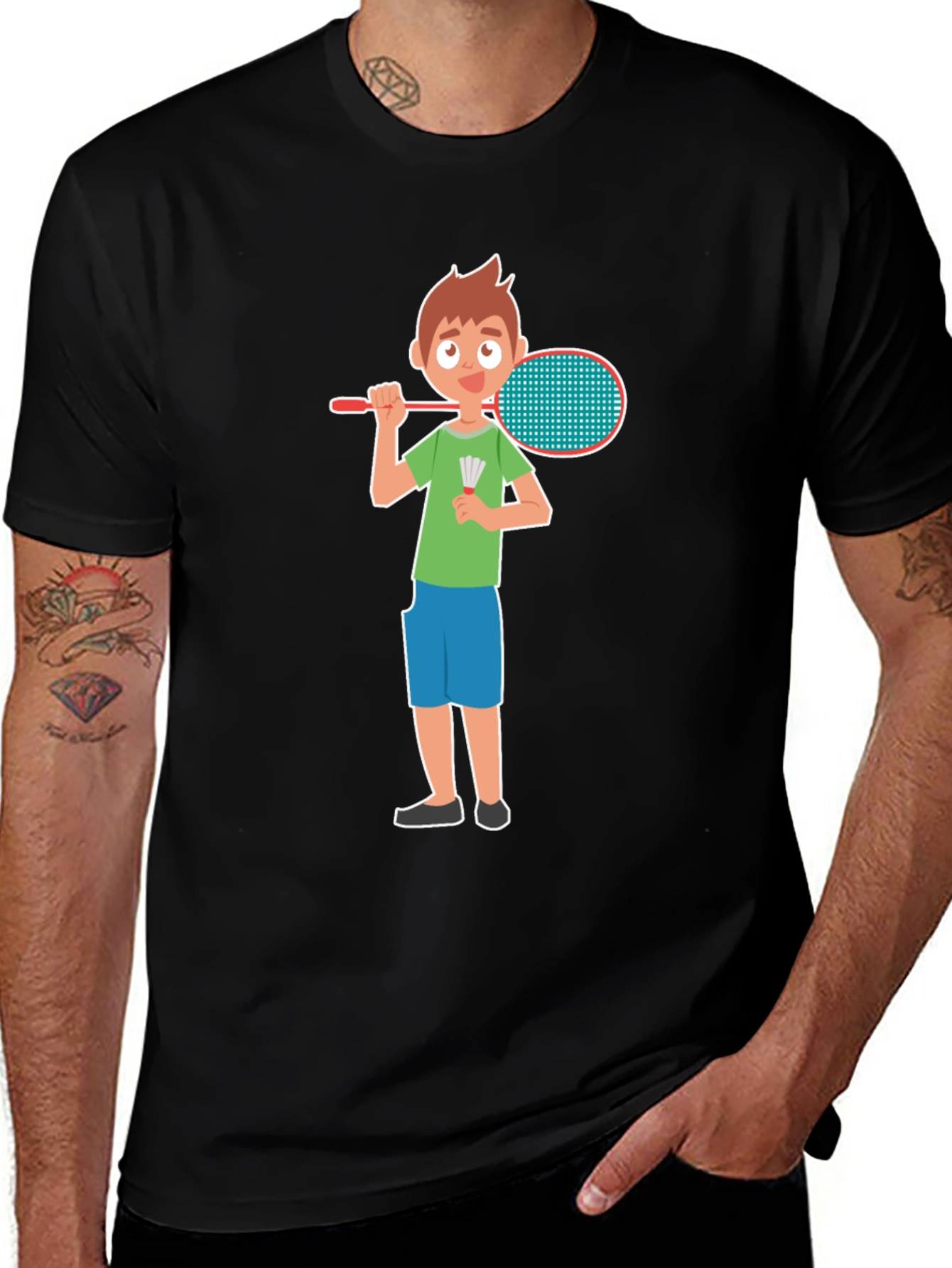 Badminton Boy Black T-Shirt