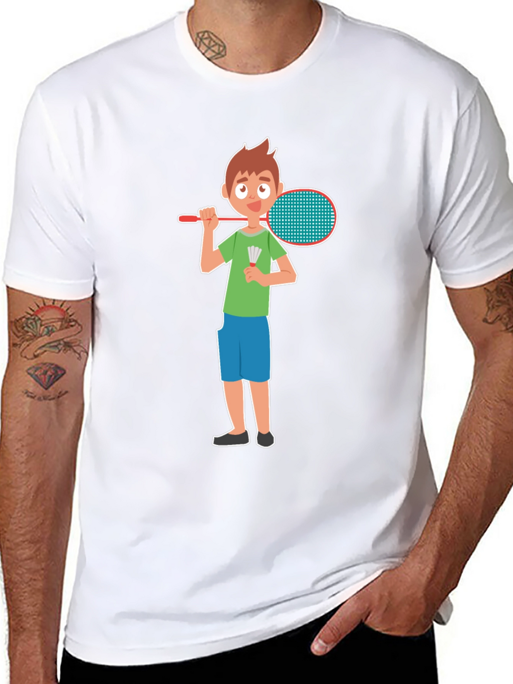 Badminton Boy Black T-Shirt