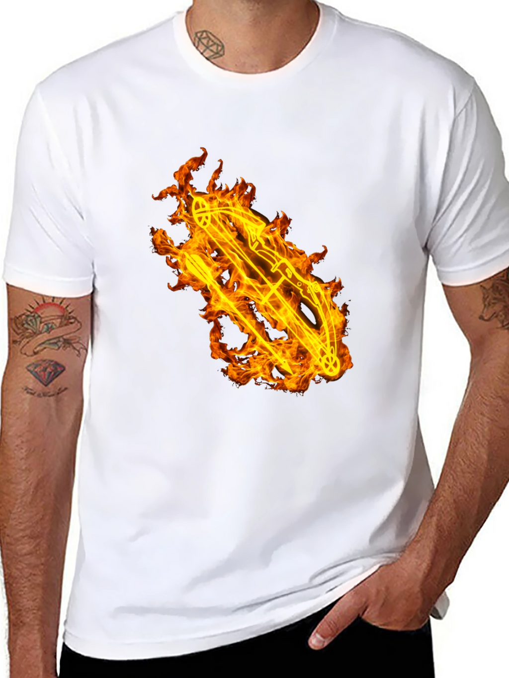 Flaming Bow T-Shirt - Bold Graphic Tee