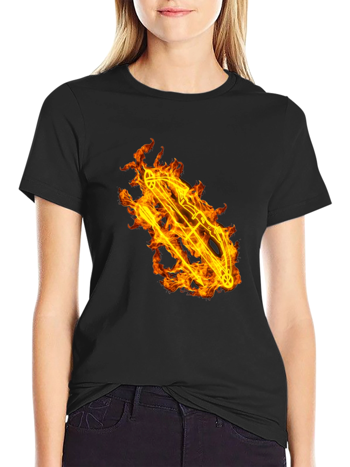 Flaming Bow T-Shirt - Bold Graphic Tee