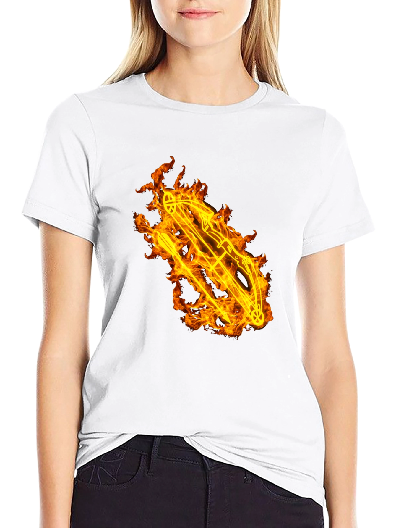 Flaming Bow T-Shirt - Bold Graphic Tee