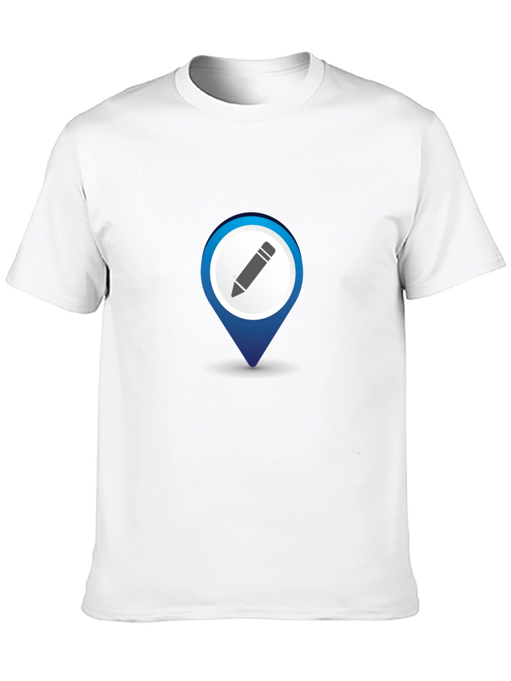Mens Black T-Shirt with Location Pin Design