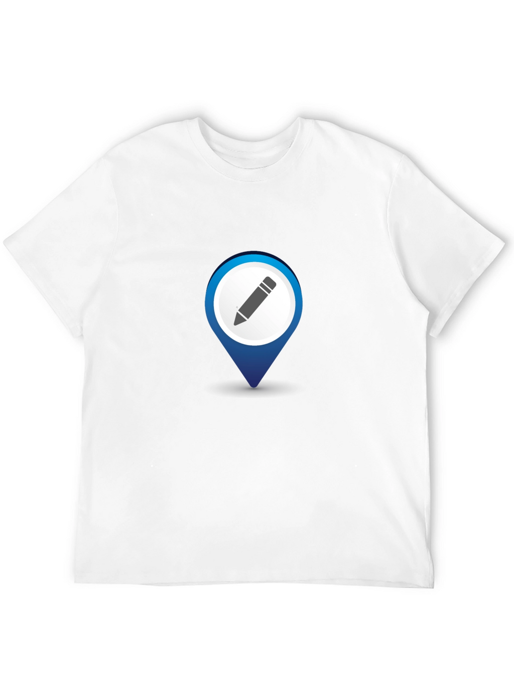 Mens Black T-Shirt with Location Pin Design