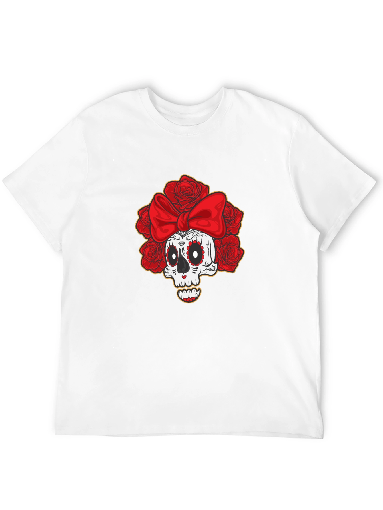 Sugar Skull Rose Bow T-Shirt