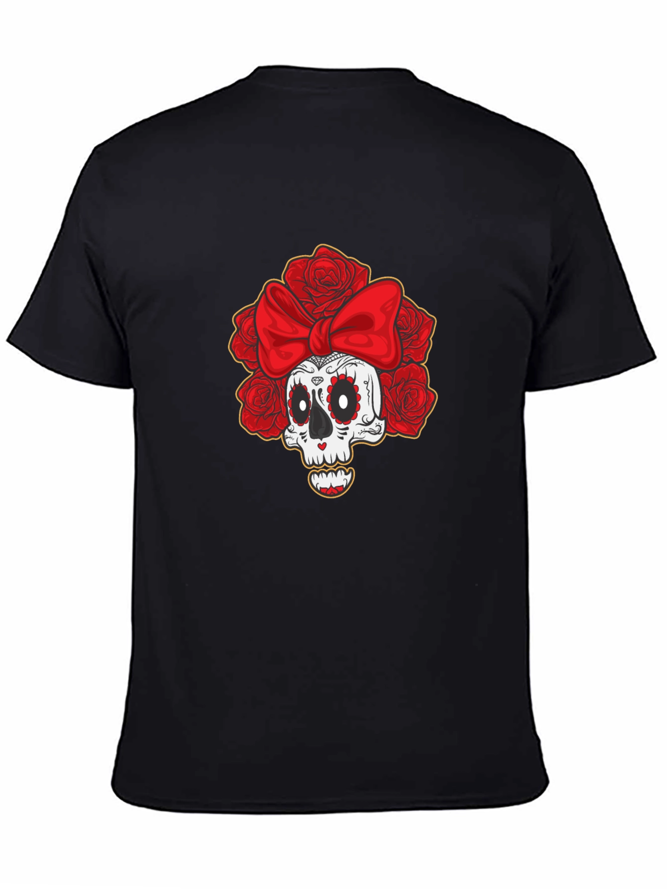 Sugar Skull Rose Bow T-Shirt