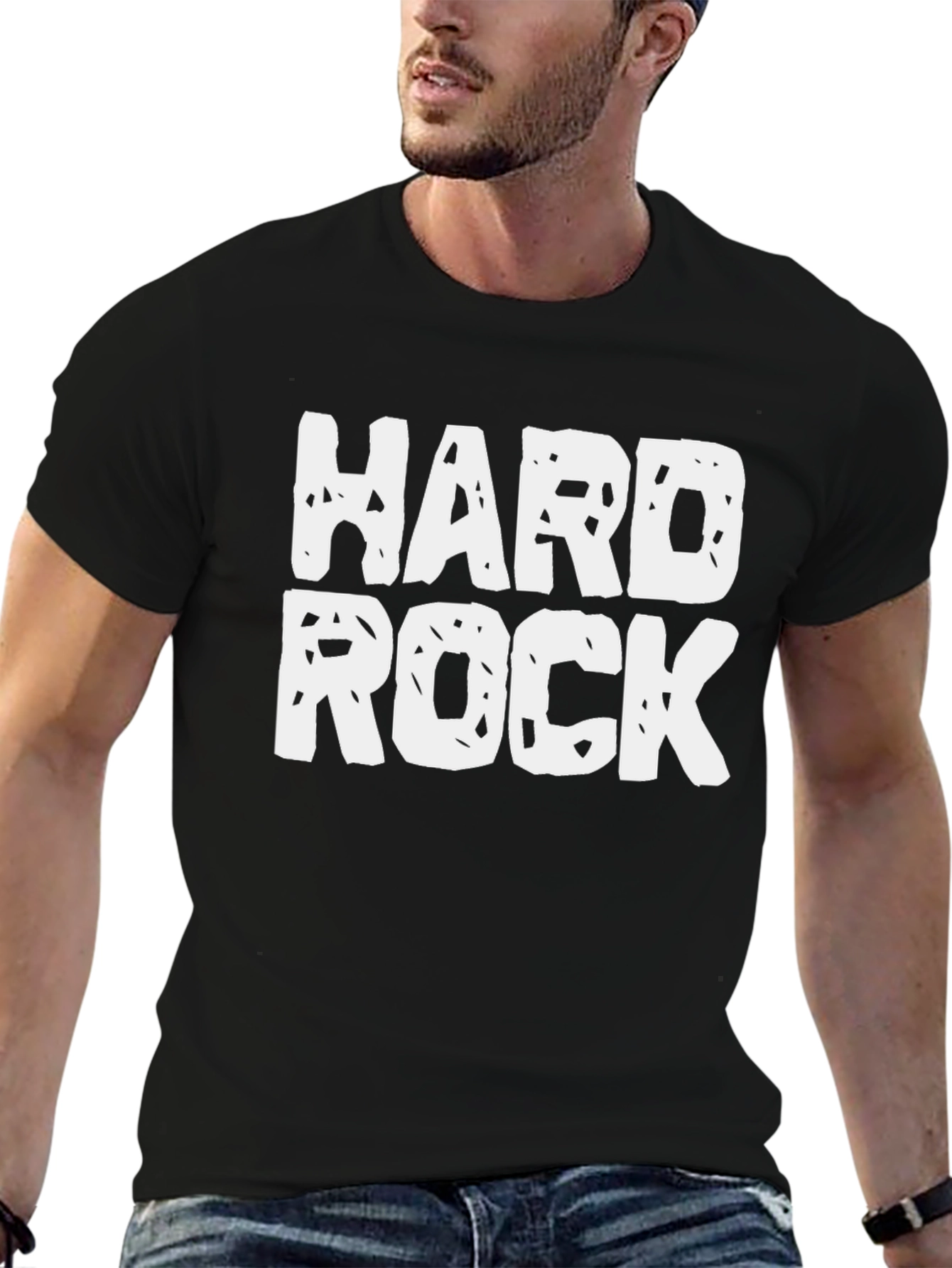 Hard Rock Graphic Tee - Black Cotton Casual T-Shirt