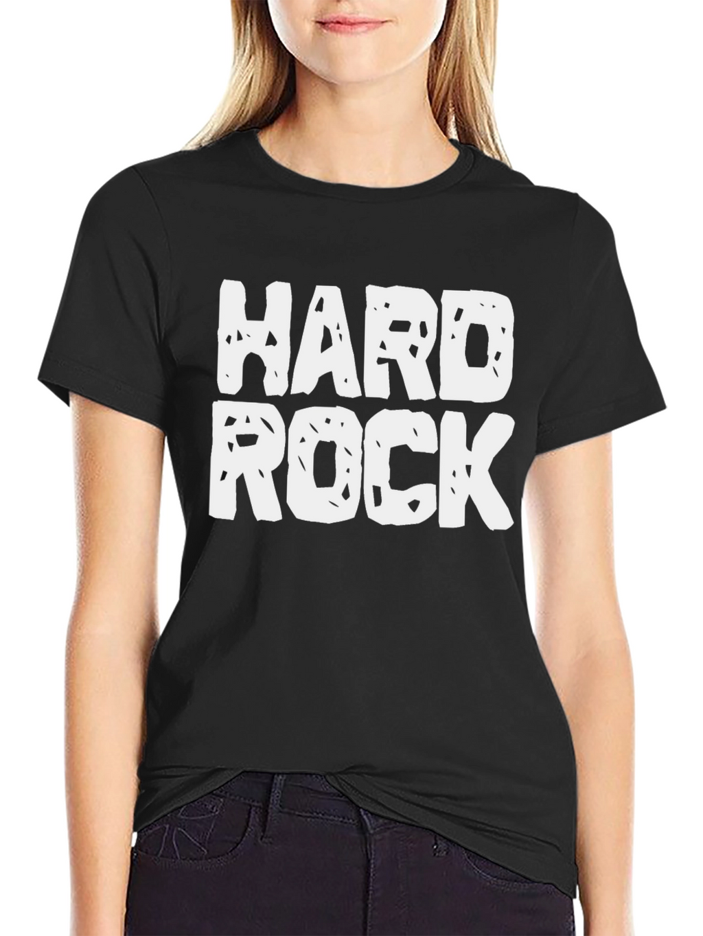 Hard Rock Graphic Tee - Black Cotton Casual T-Shirt