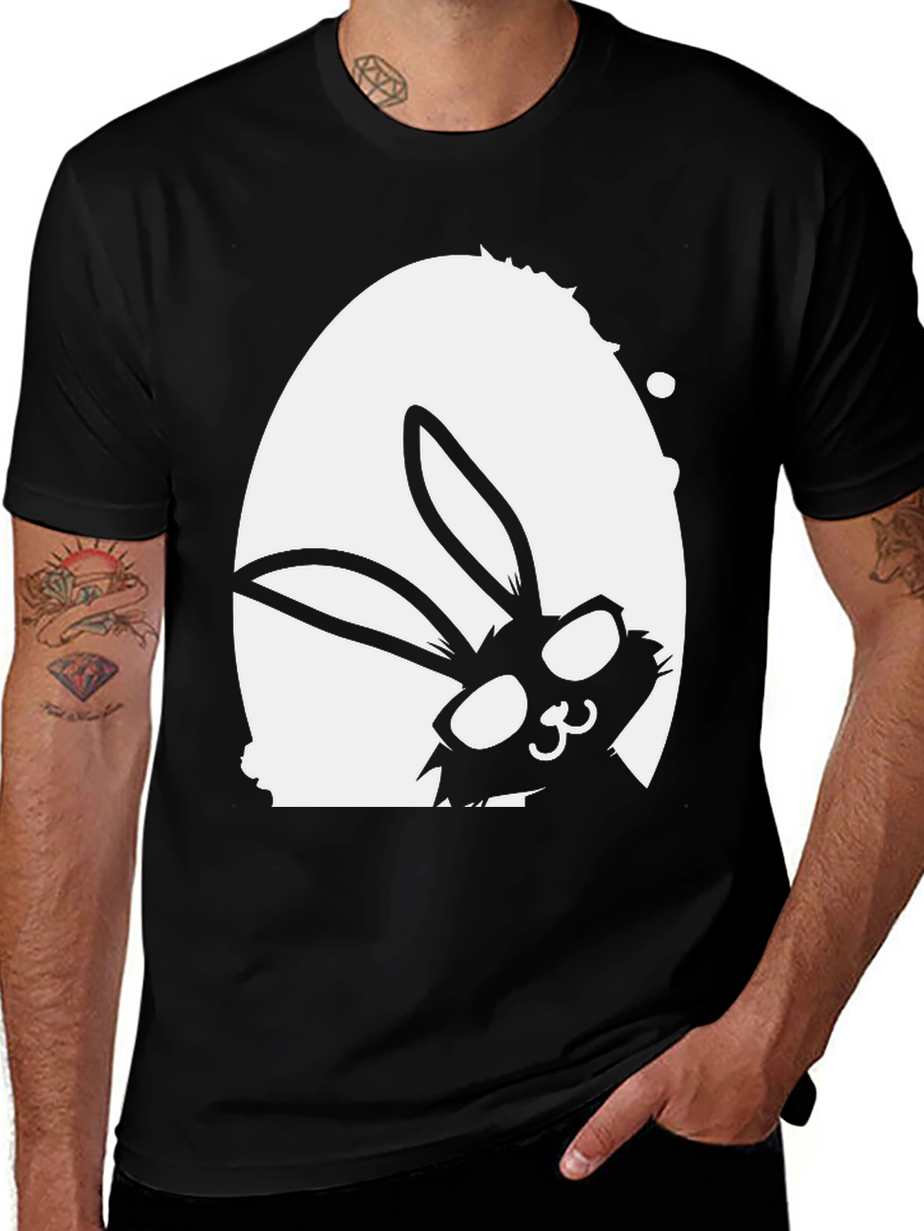Easter Bunny Egg Black T-Shirt