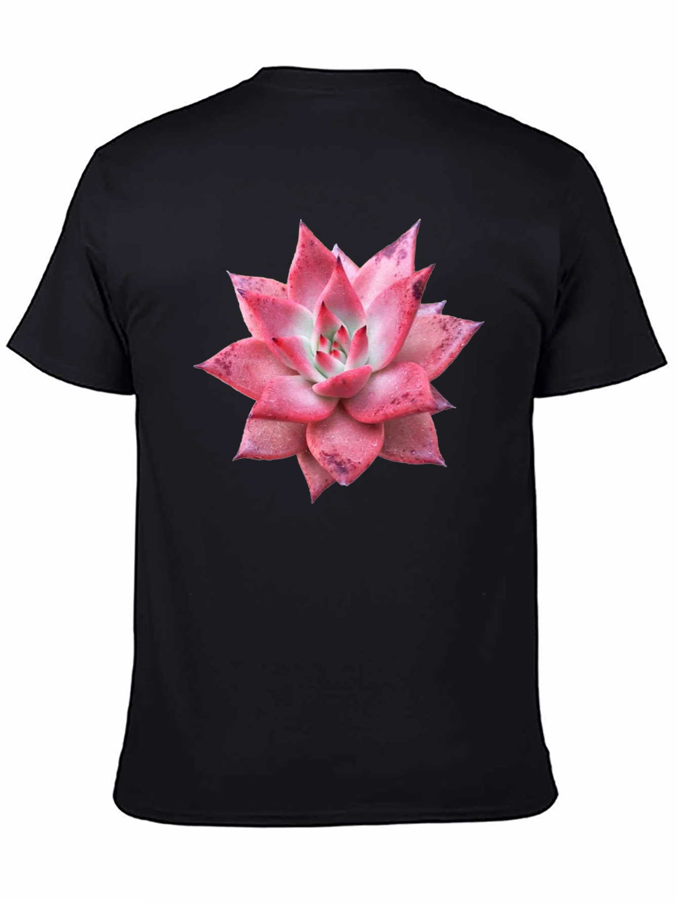 Succulent Graphic Tee - Black Cotton T-Shirt
