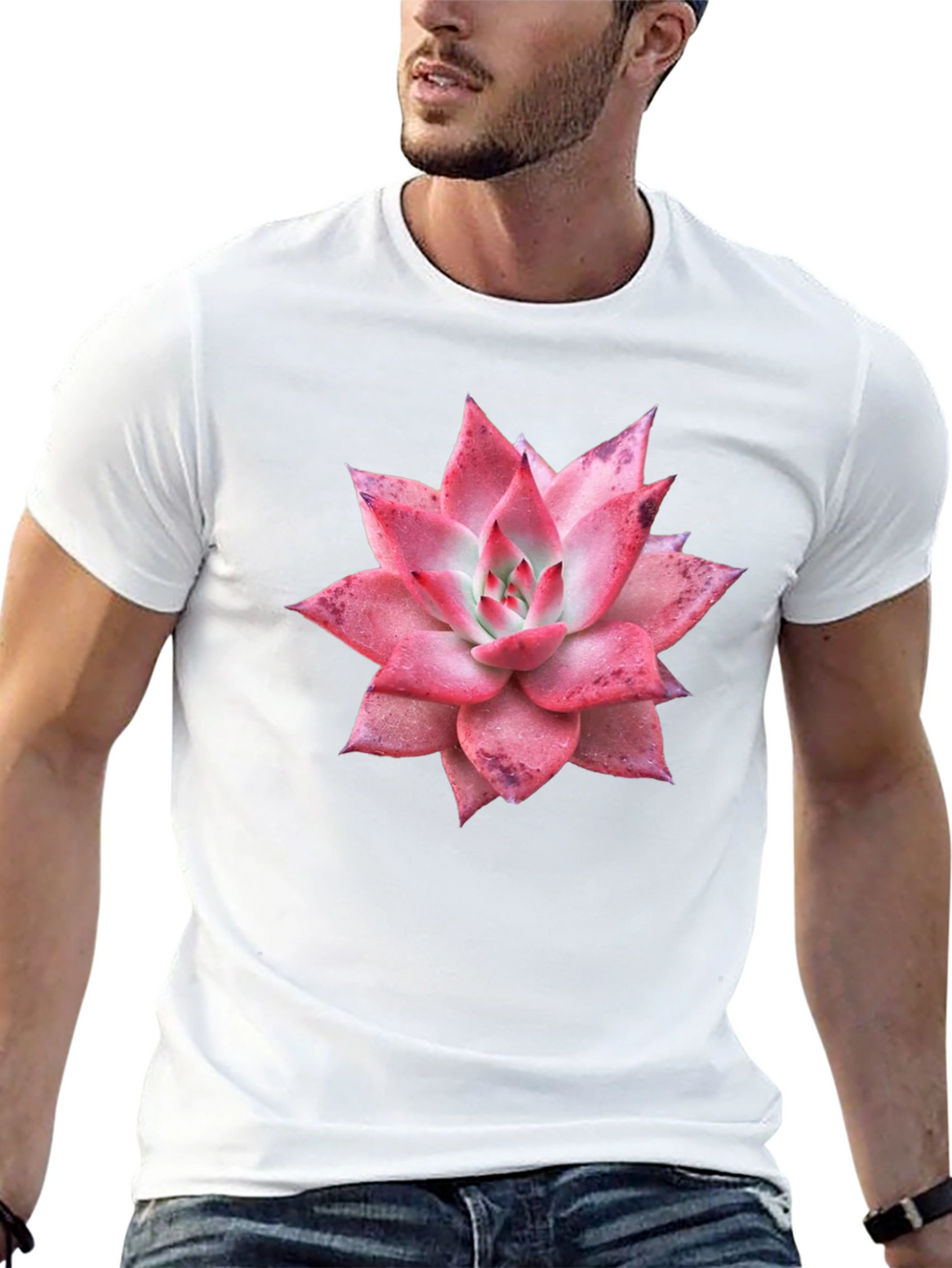 Succulent Graphic Tee - Black Cotton T-Shirt
