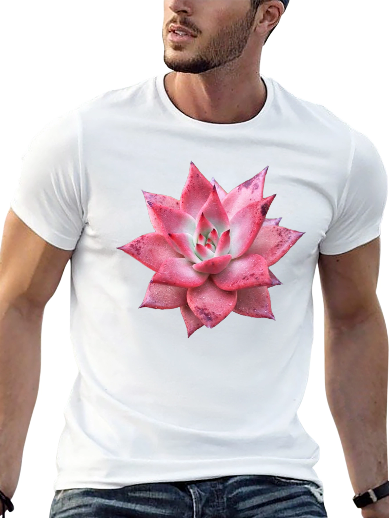 Succulent Graphic Tee - Black Cotton T-Shirt