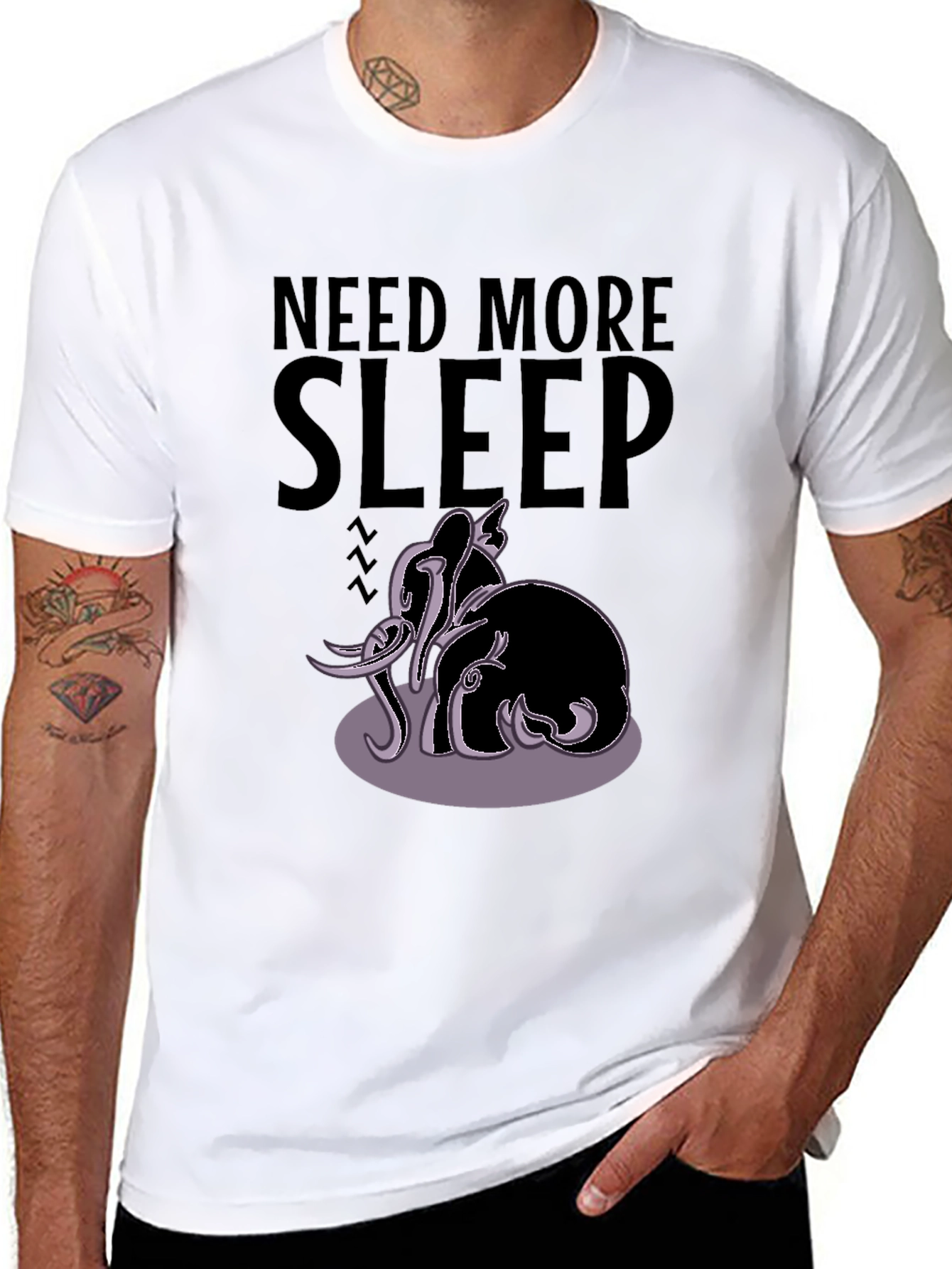 Need More Sleep Elephant Graphic Tee