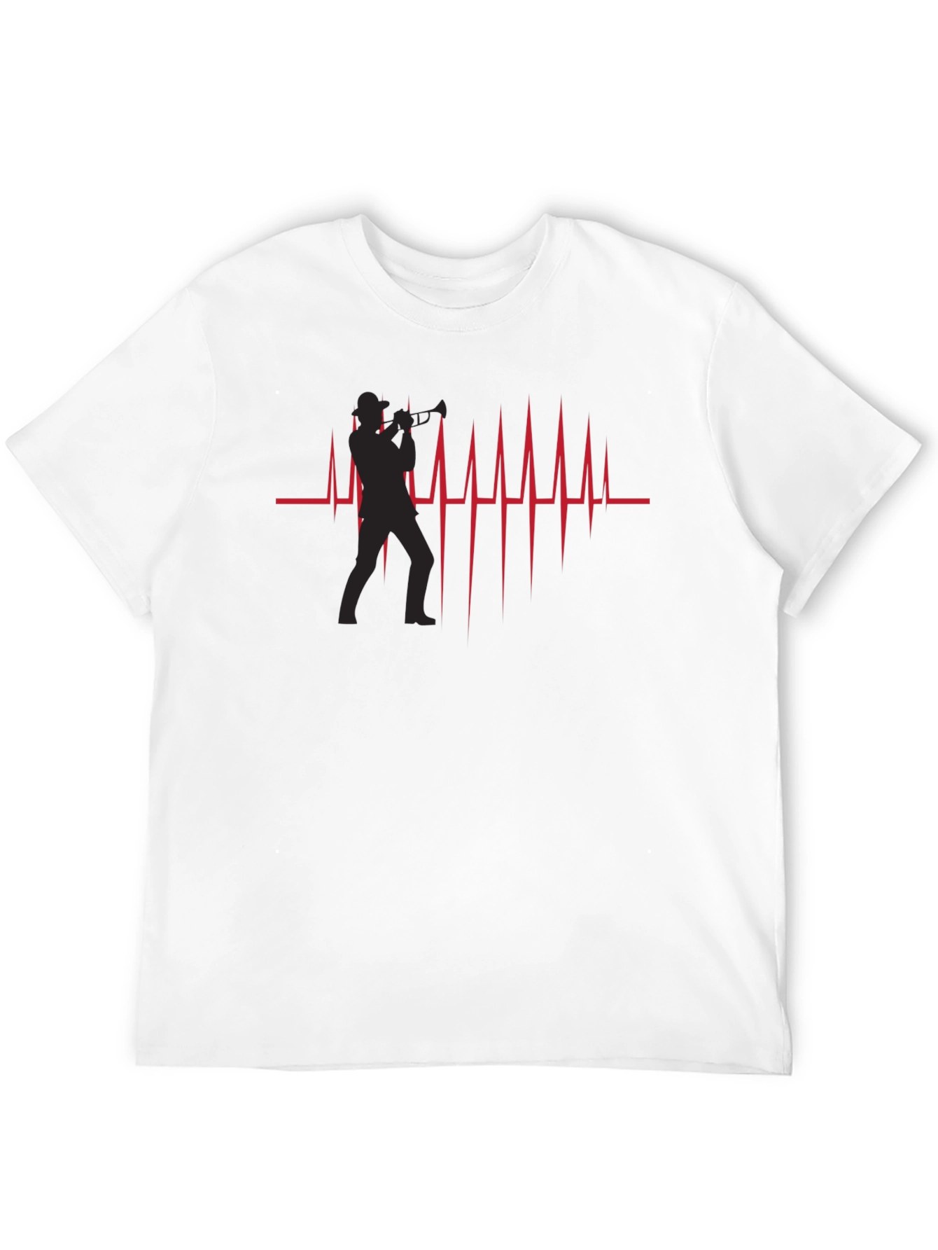 Trumpet Player Heartbeat Graphic T-Shirt