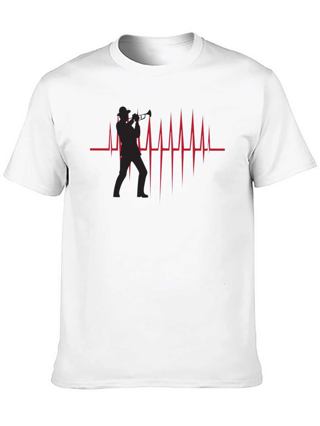Trumpet Player Heartbeat Graphic T-Shirt