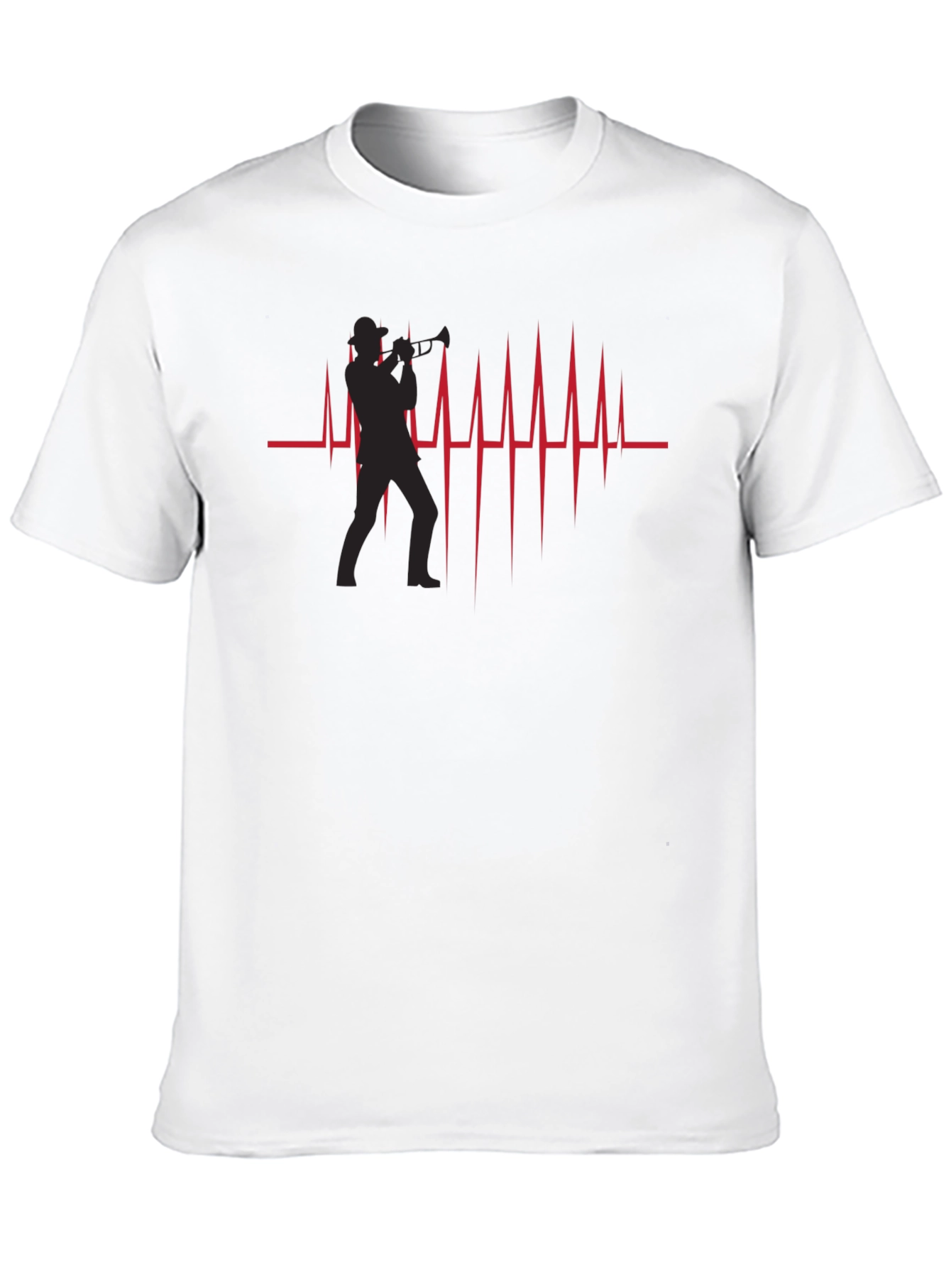 Trumpet Player Heartbeat Graphic T-Shirt