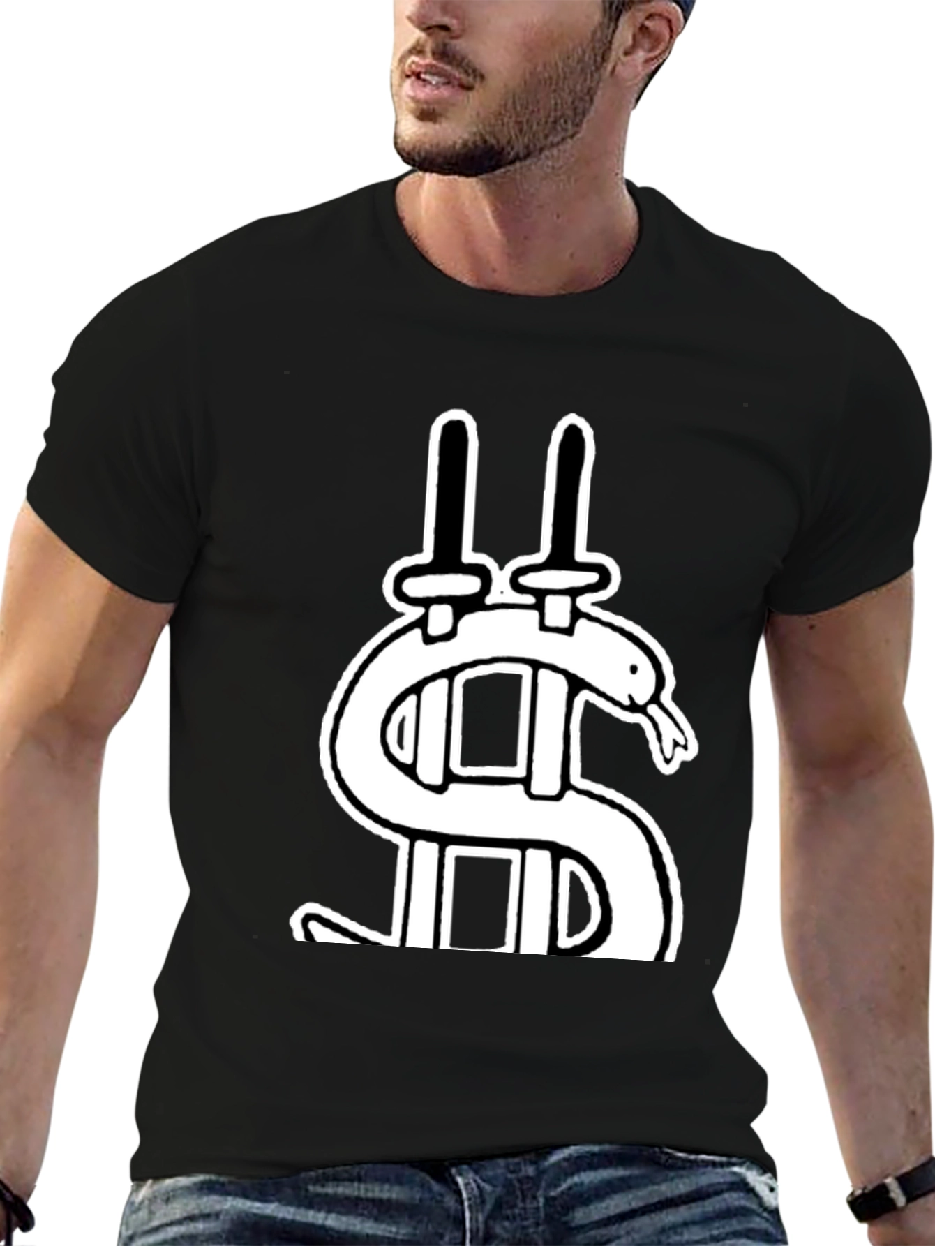 Dollar Snake Swords Black T-Shirt