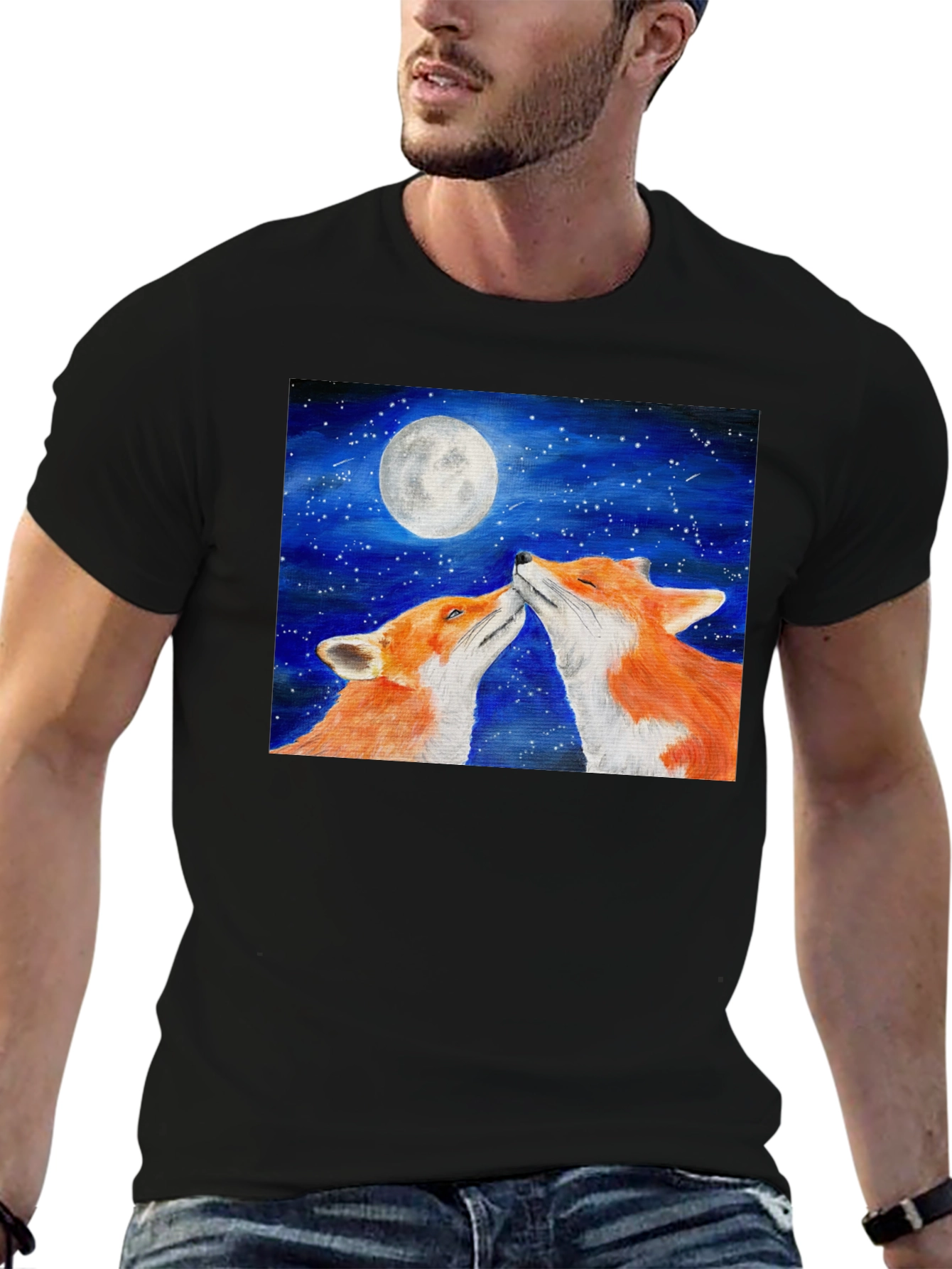 Fox Moon T-Shirt - Lovers Under the Stars