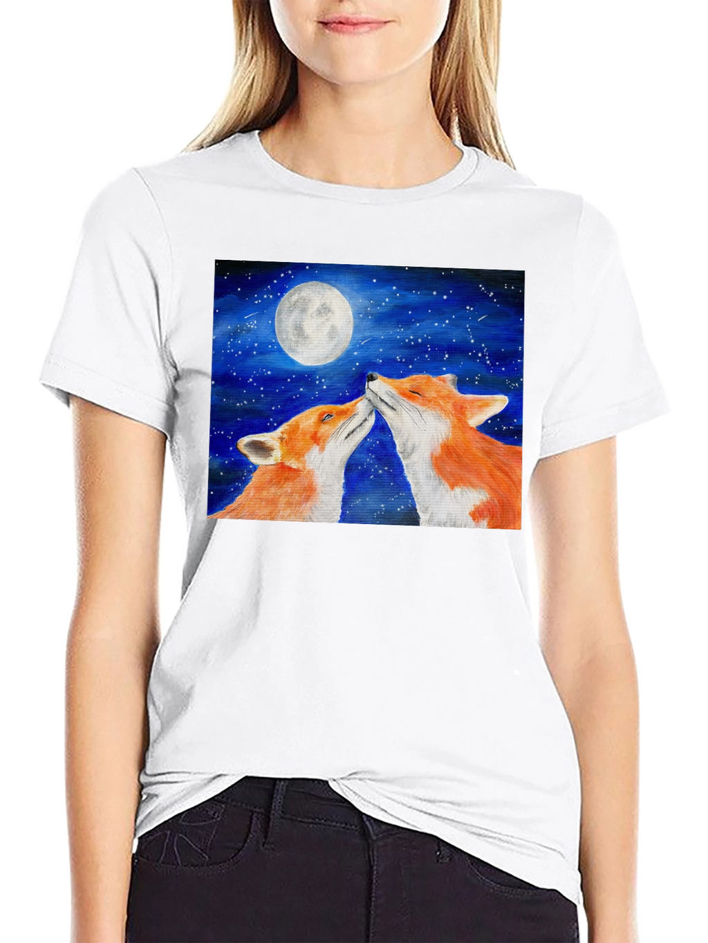 Fox Moon T-Shirt - Lovers Under the Stars