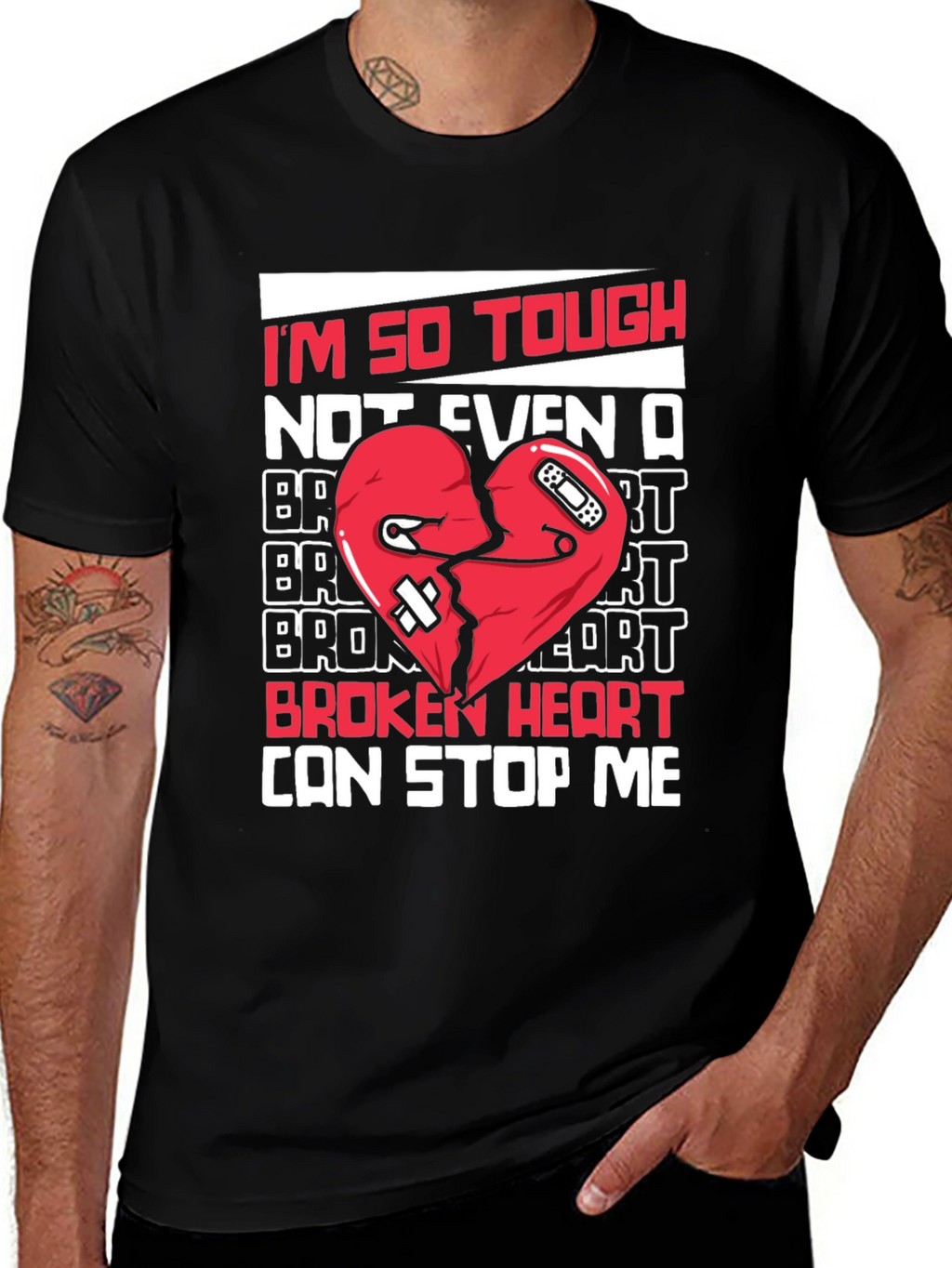 Tough Heart Graphic Tee - Cant Stop Me