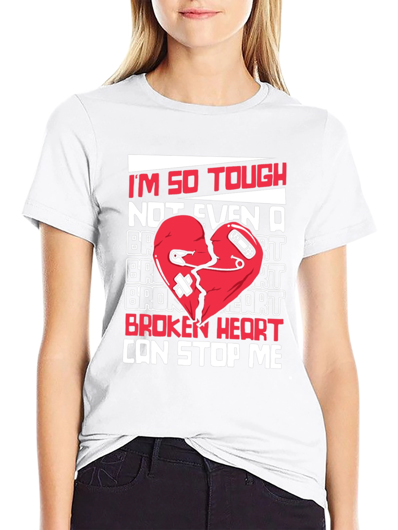 Tough Heart Graphic Tee - Cant Stop Me
