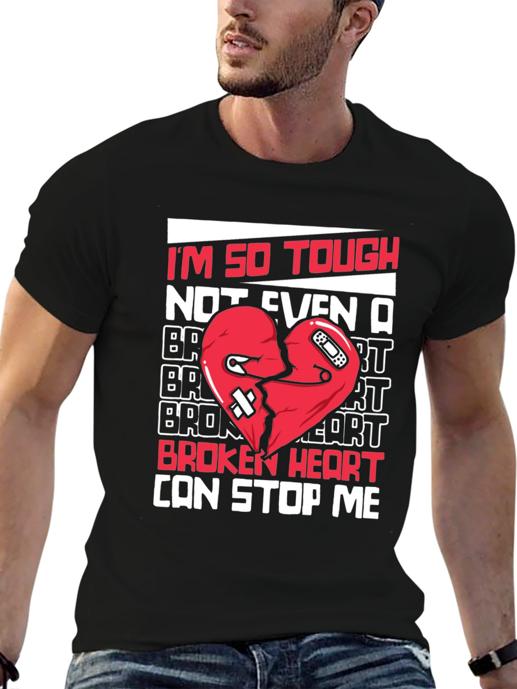 Tough Heart Graphic Tee - Cant Stop Me
