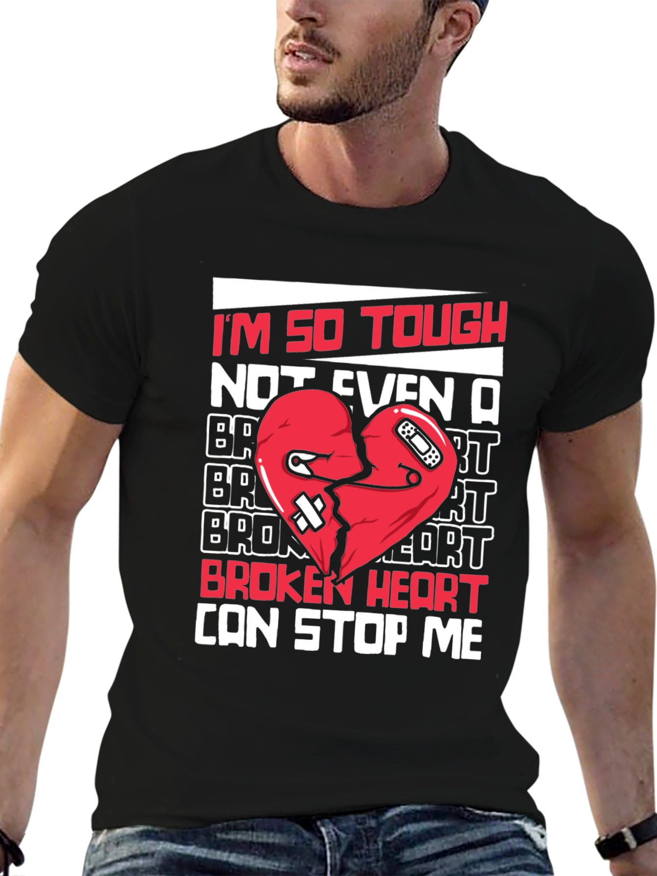 Tough Heart Graphic Tee - Cant Stop Me