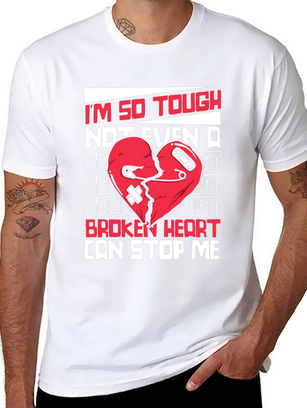 Tough Heart Graphic Tee - Cant Stop Me