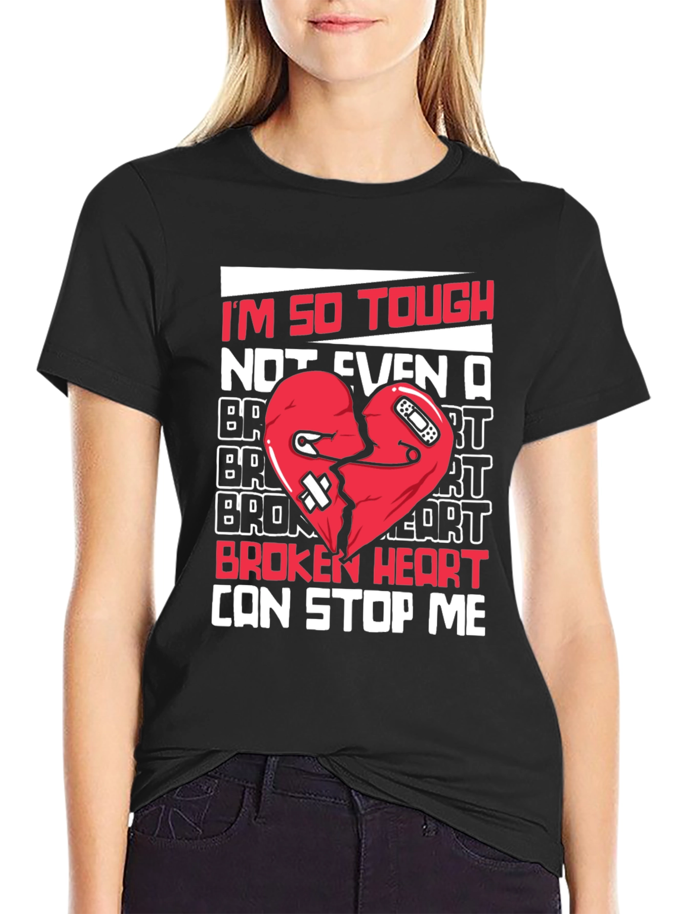 Tough Heart Graphic Tee - Cant Stop Me