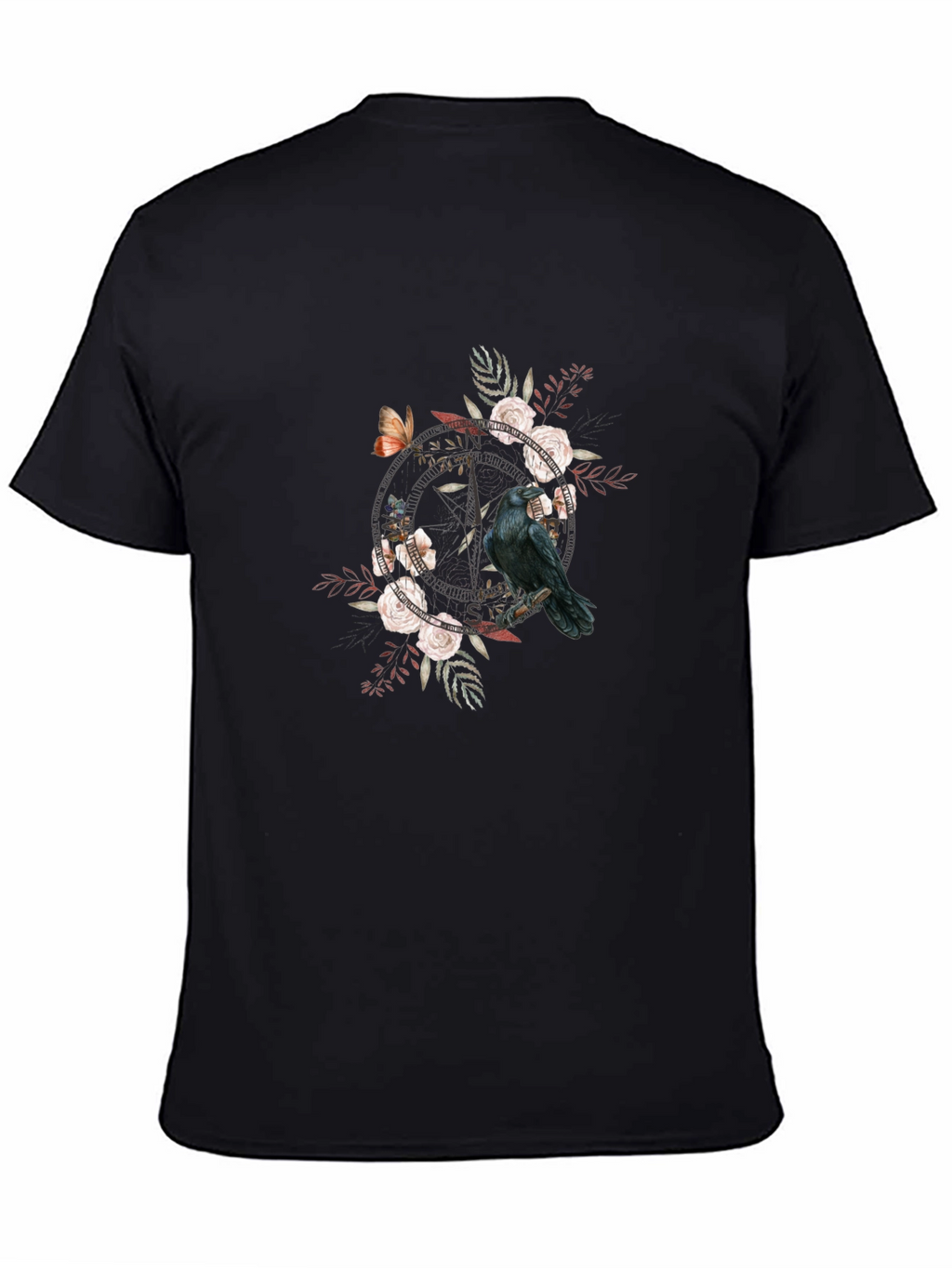Raven & Roses Graphic Tee - Black