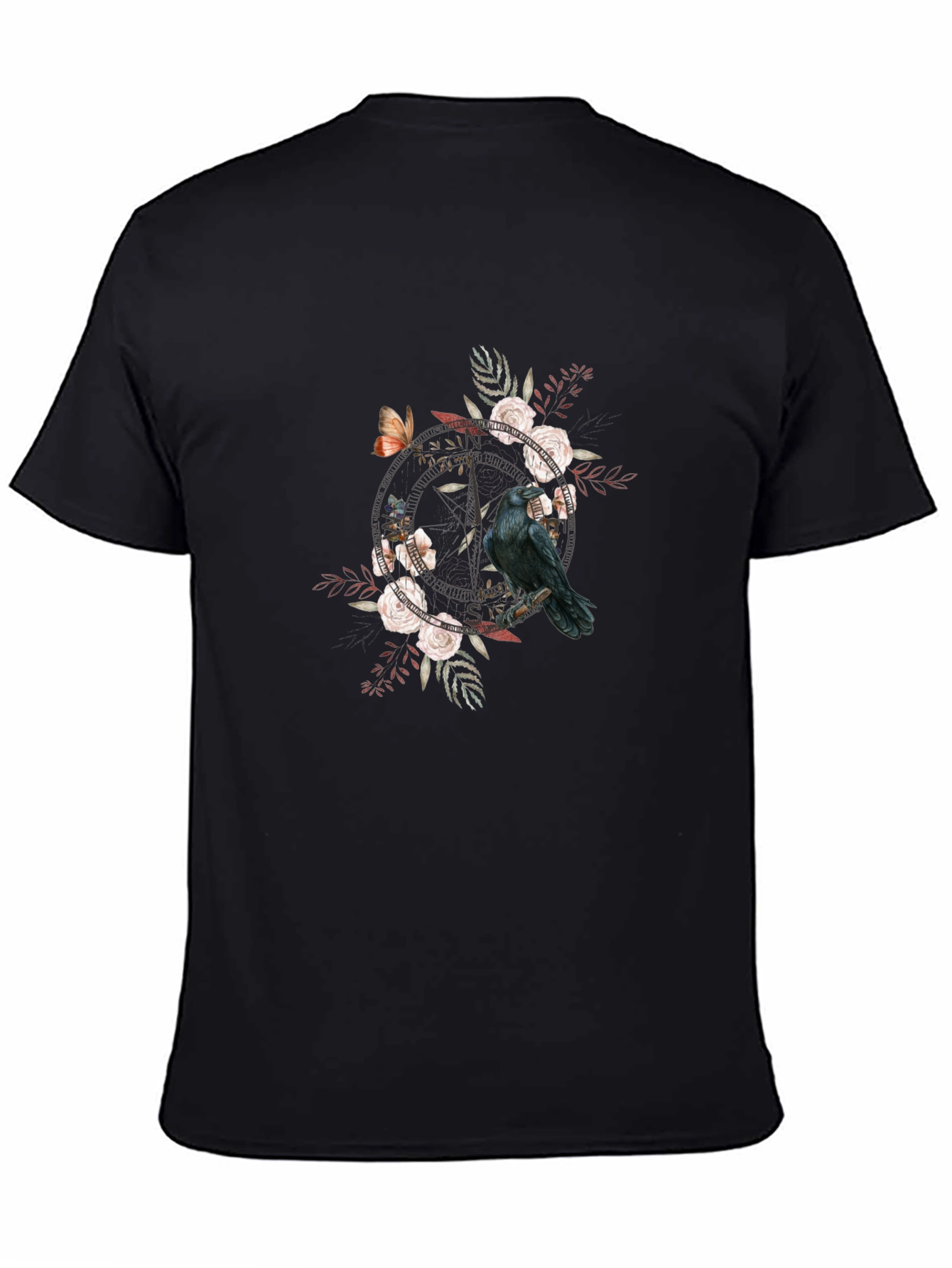Raven & Roses Graphic Tee - Black