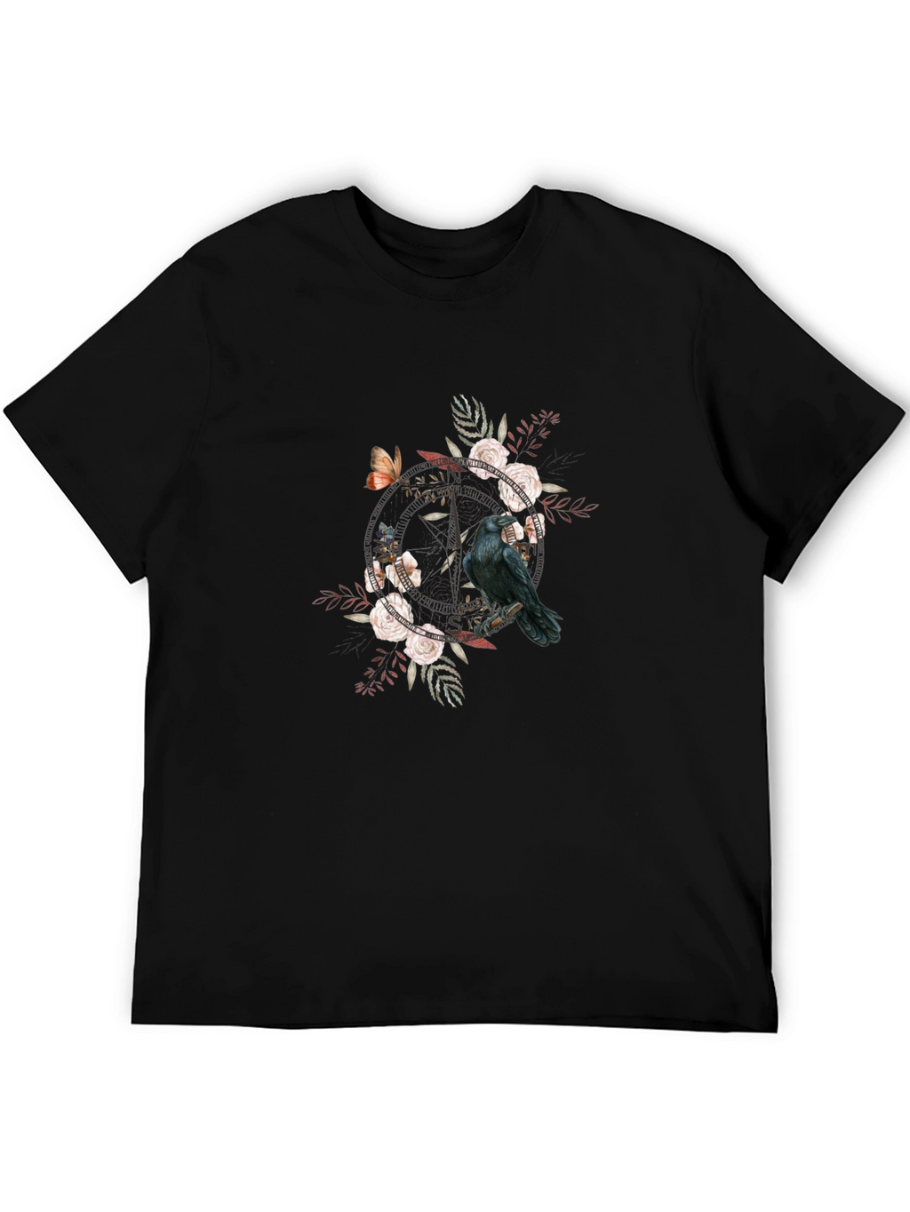 Raven & Roses Graphic Tee - Black