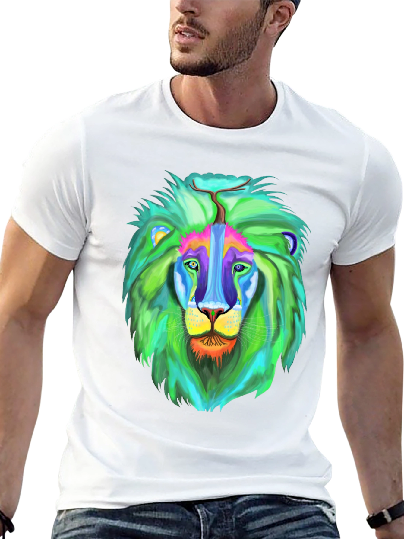 Vibrant Lion Graphic T-Shirt - Bold Style
