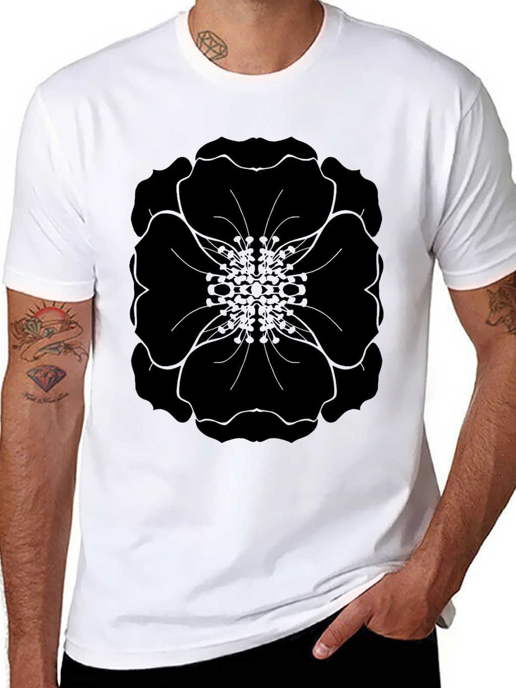 Black Floral Graphic Tee - Modern Style