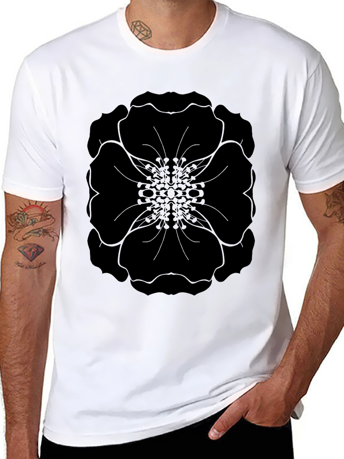 Black Floral Graphic Tee - Modern Style
