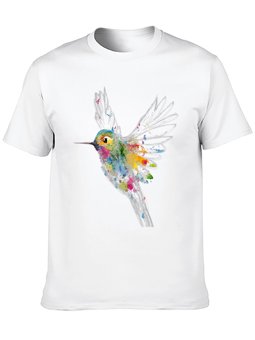 Hummingbird Graphic Print Black T-Shirt