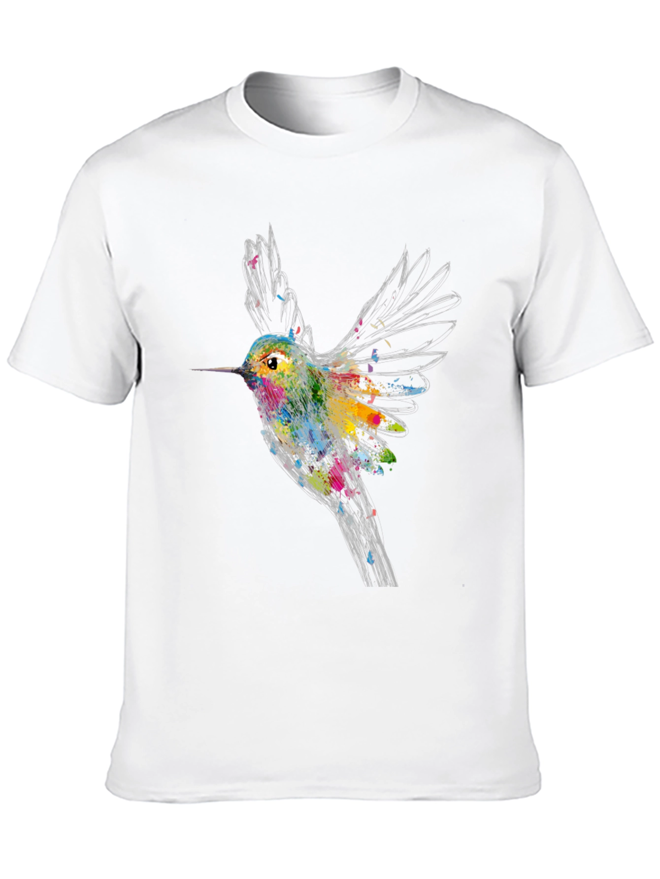 Hummingbird Graphic Print Black T-Shirt