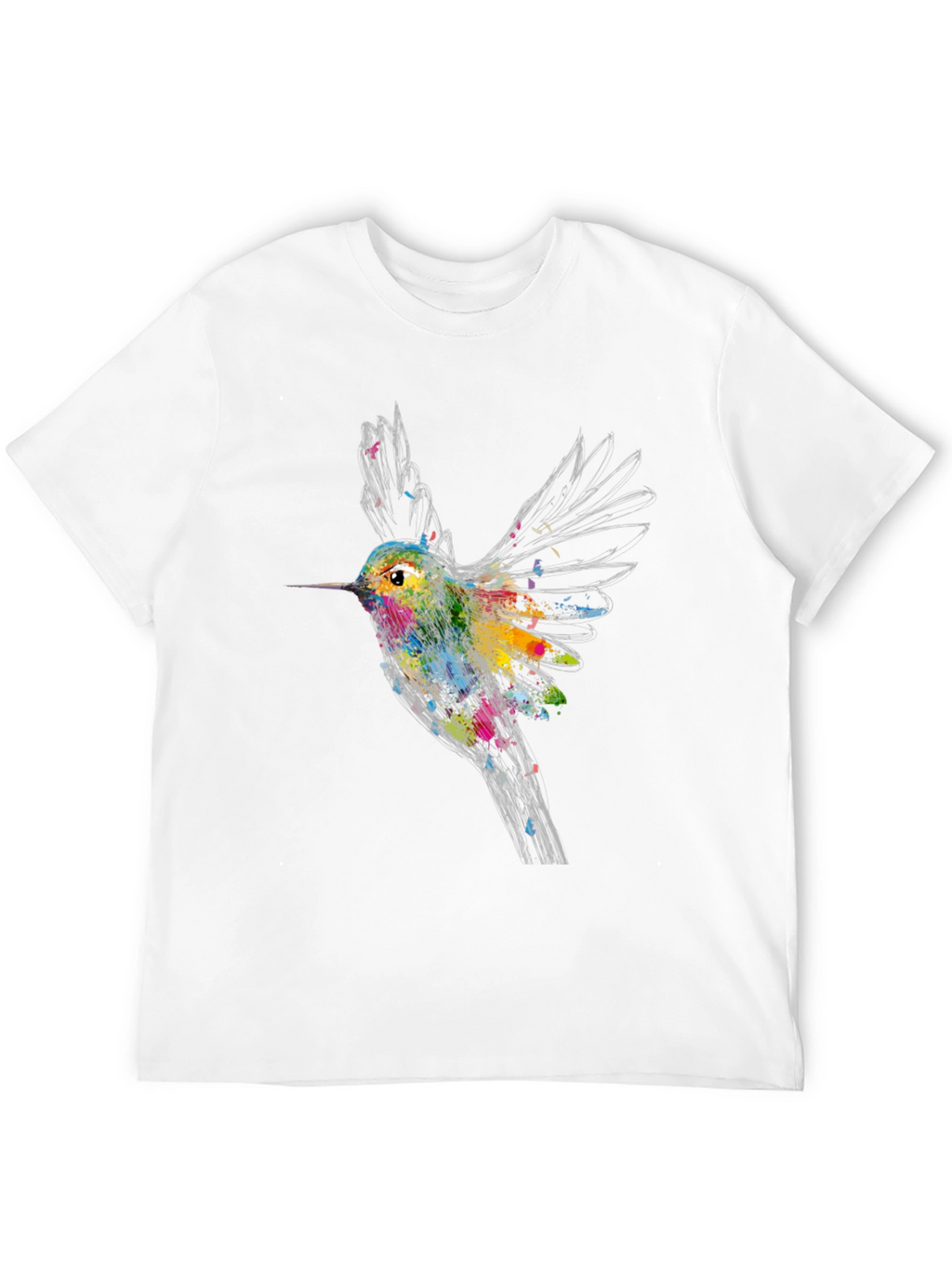 Hummingbird Graphic Print Black T-Shirt
