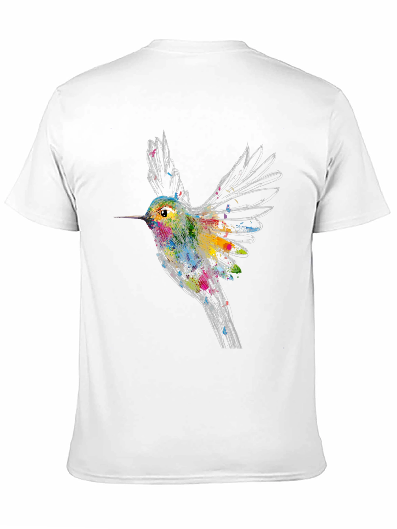 Hummingbird Graphic Print Black T-Shirt