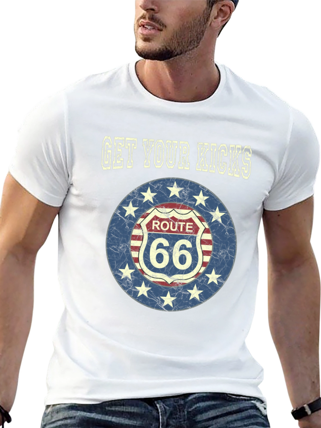 Route 66 Get Your Kicks Black T-Shirt