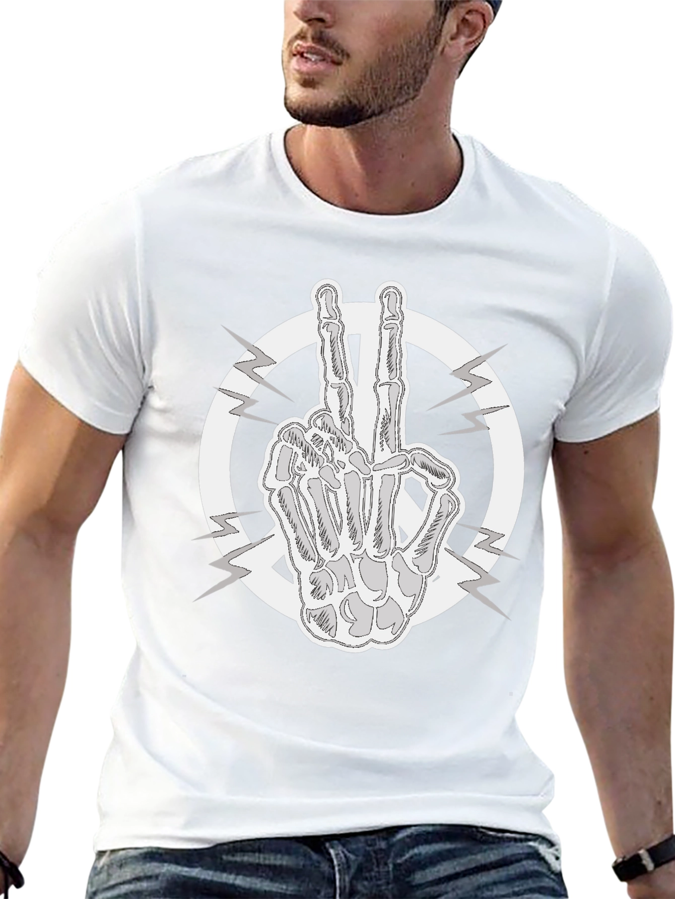Peace Sign Skeleton Hand T-Shirt