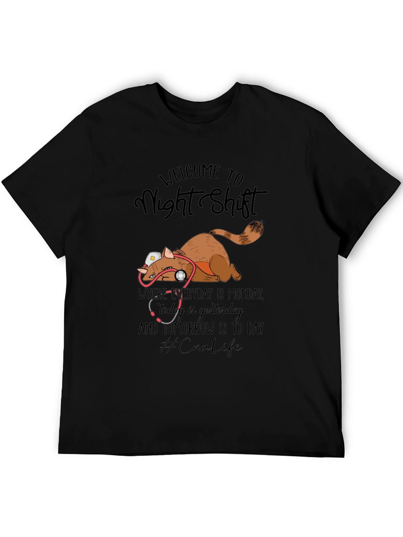 Night Shift Nurse Cat T-Shirt