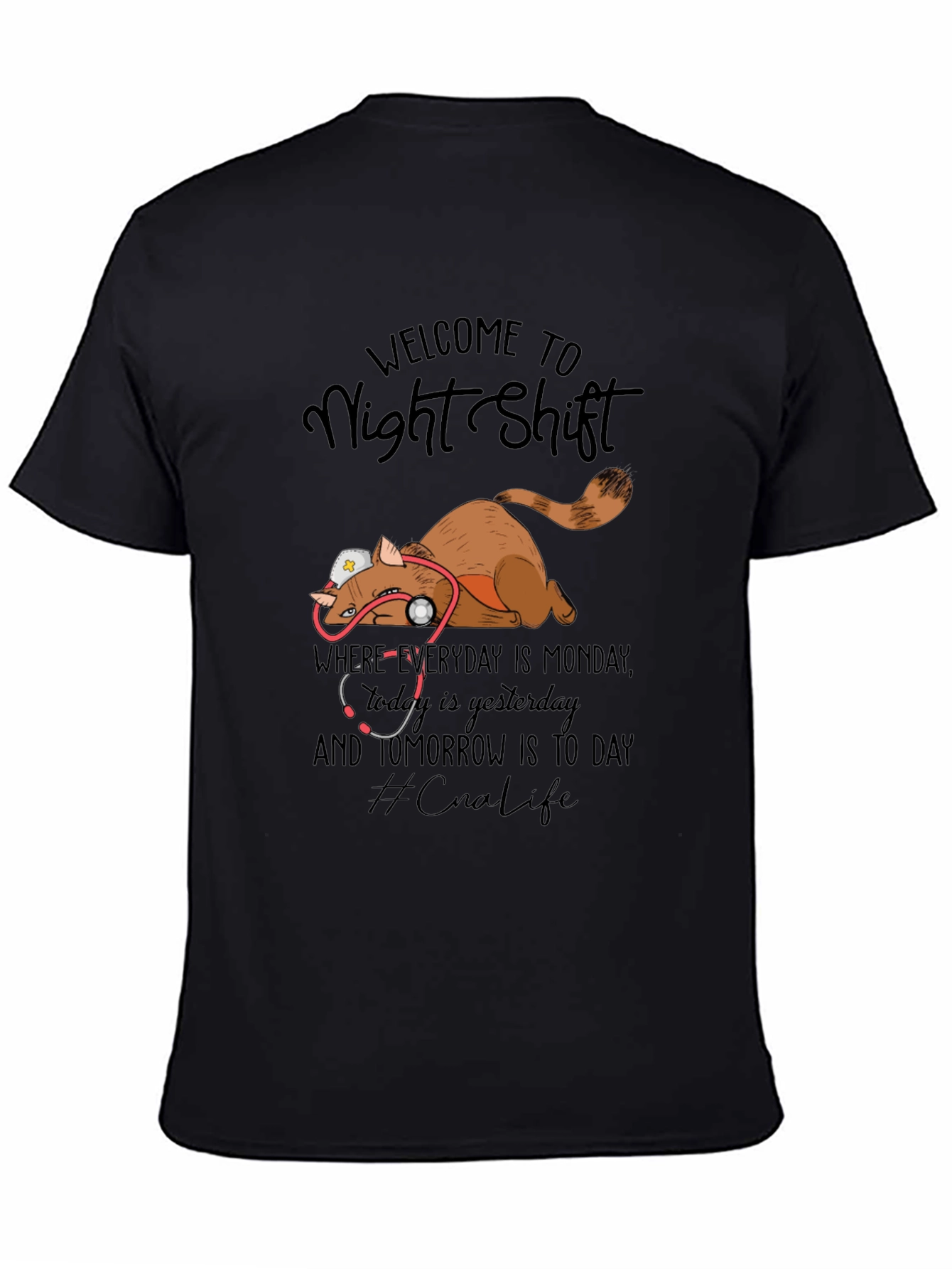 Night Shift Nurse Cat T-Shirt