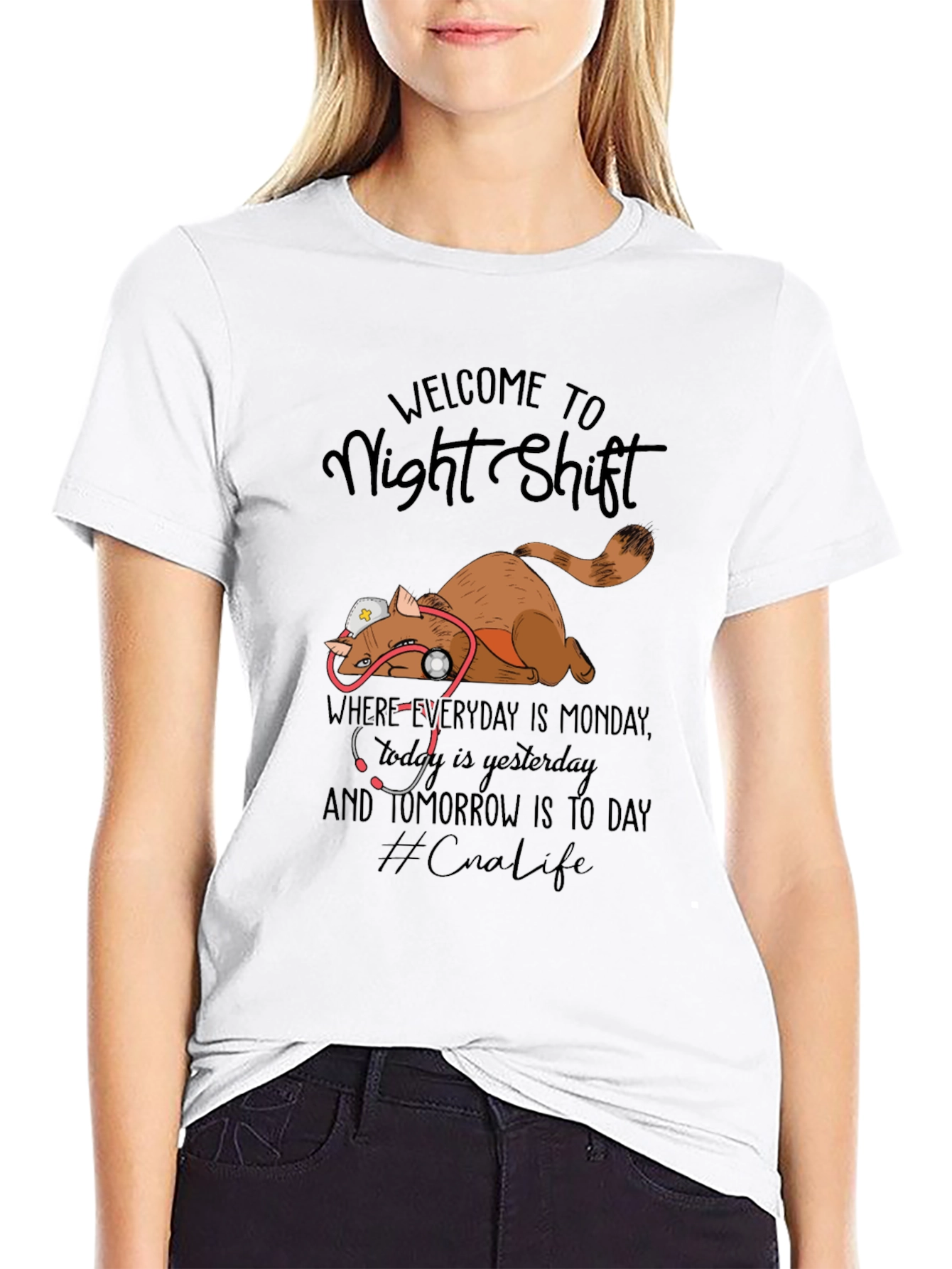 Night Shift Nurse Cat T-Shirt