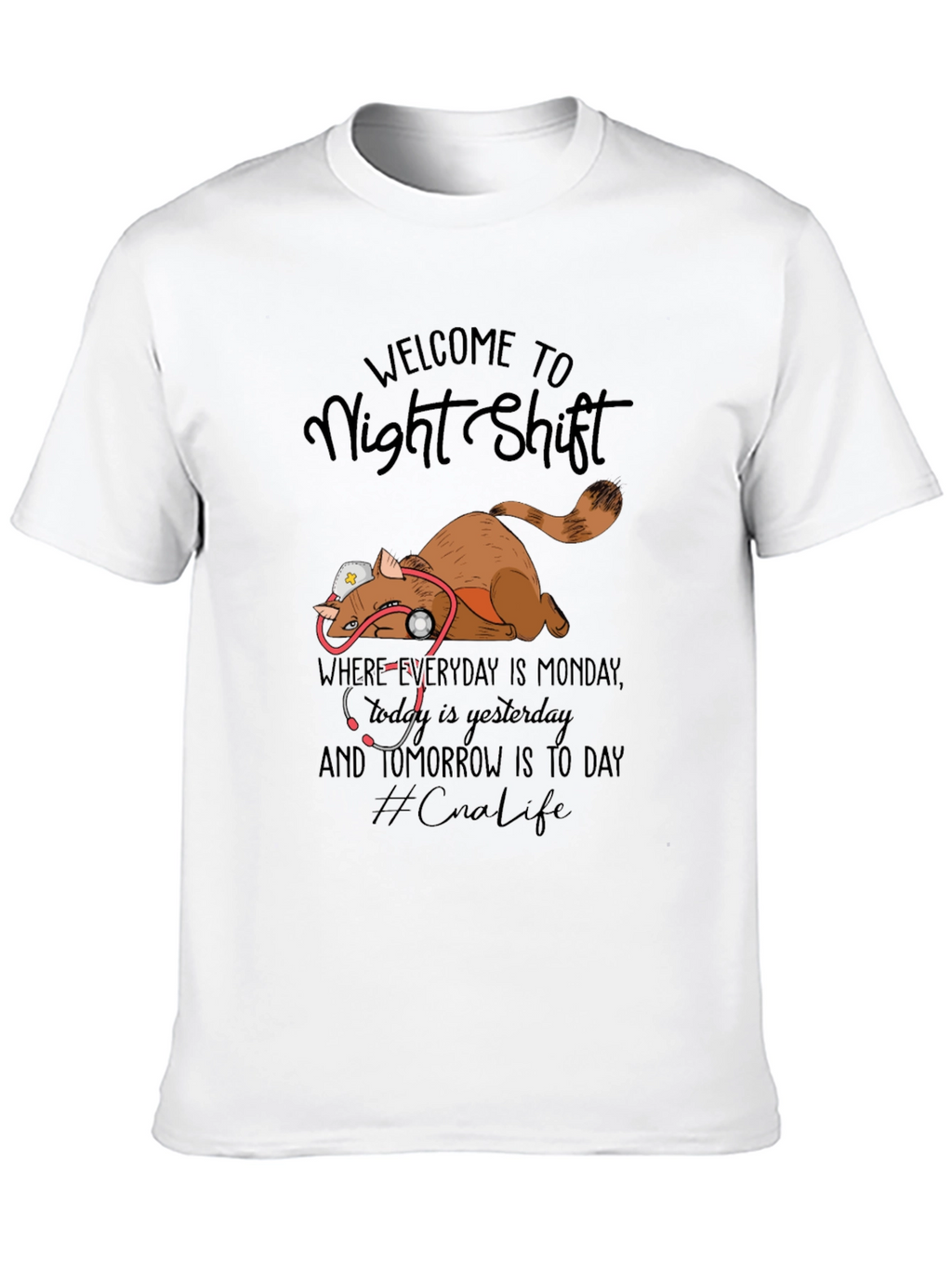 Night Shift Nurse Cat T-Shirt