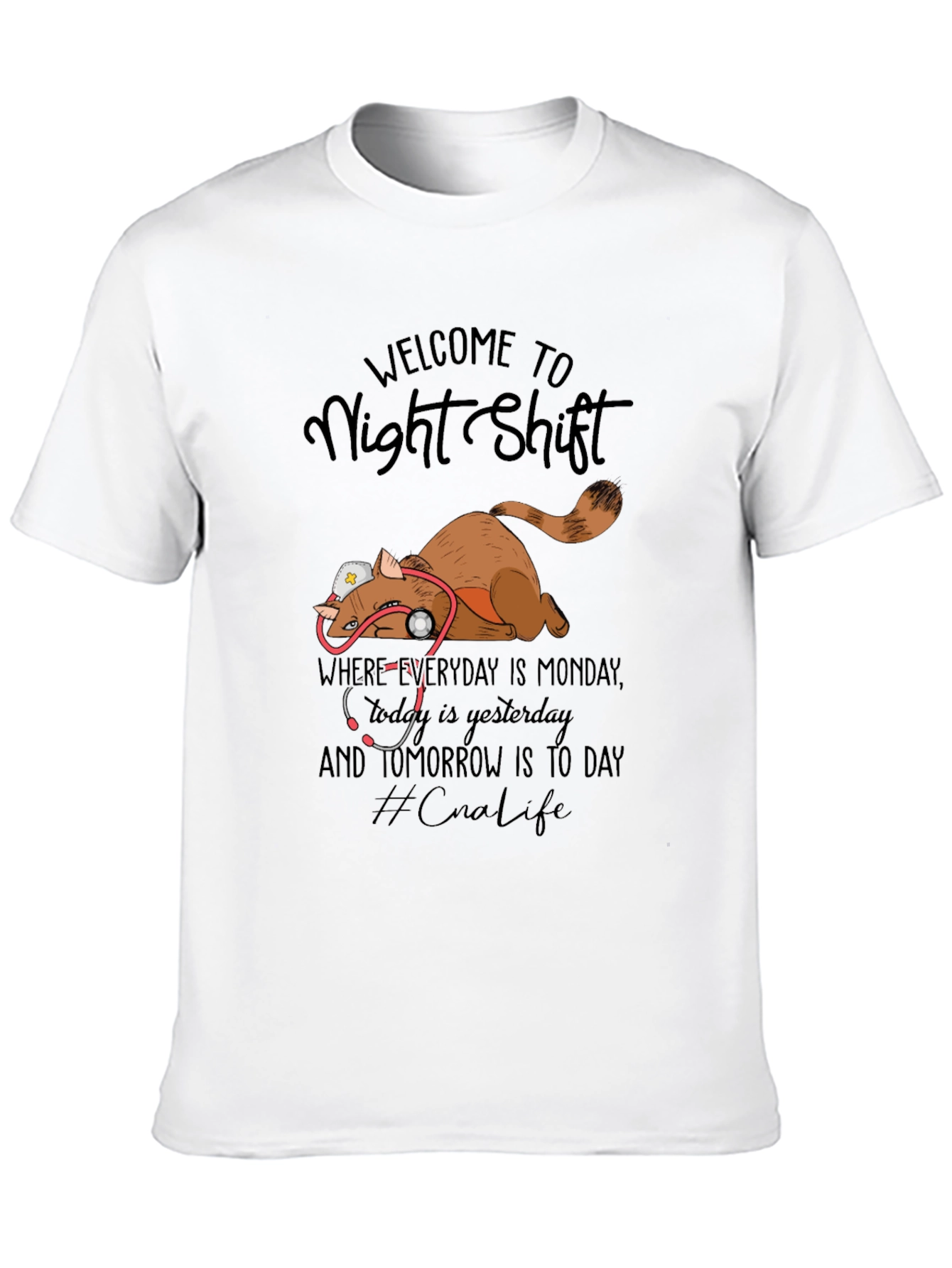 Night Shift Nurse Cat T-Shirt