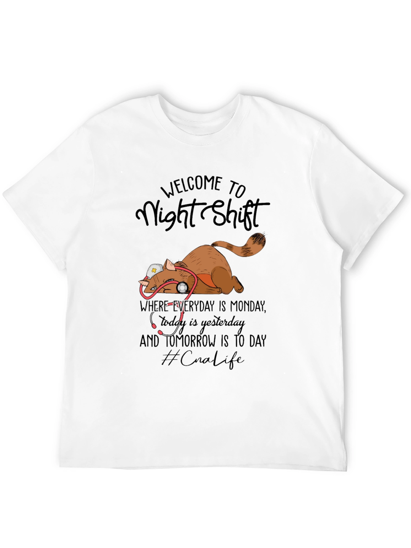 Night Shift Nurse Cat T-Shirt