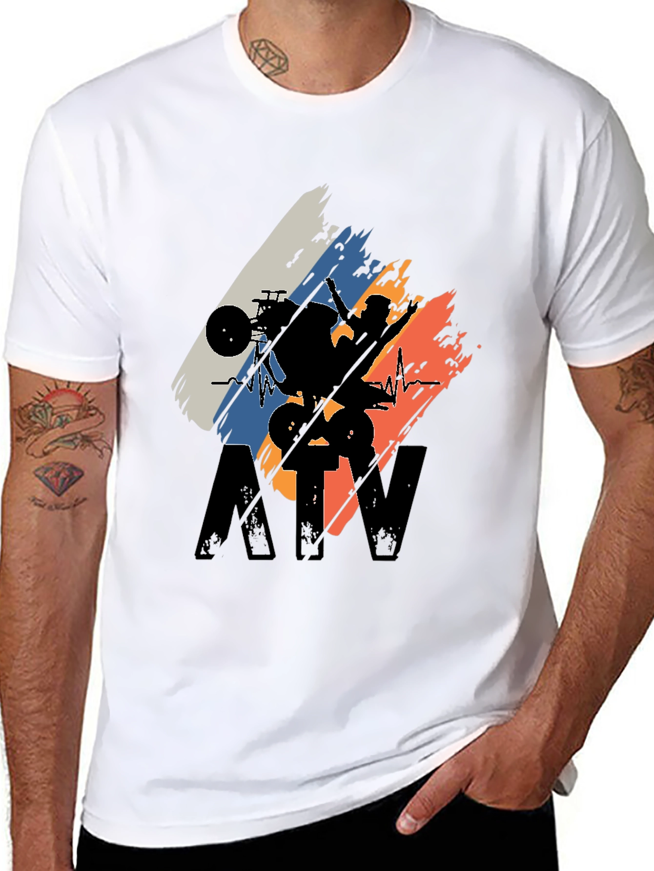 ATV Rider Silhouette Graphic Tee - Black
