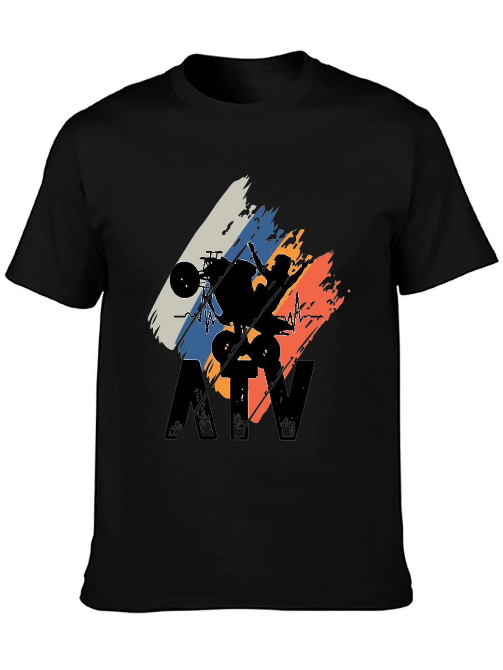 ATV Rider Silhouette Graphic Tee - Black